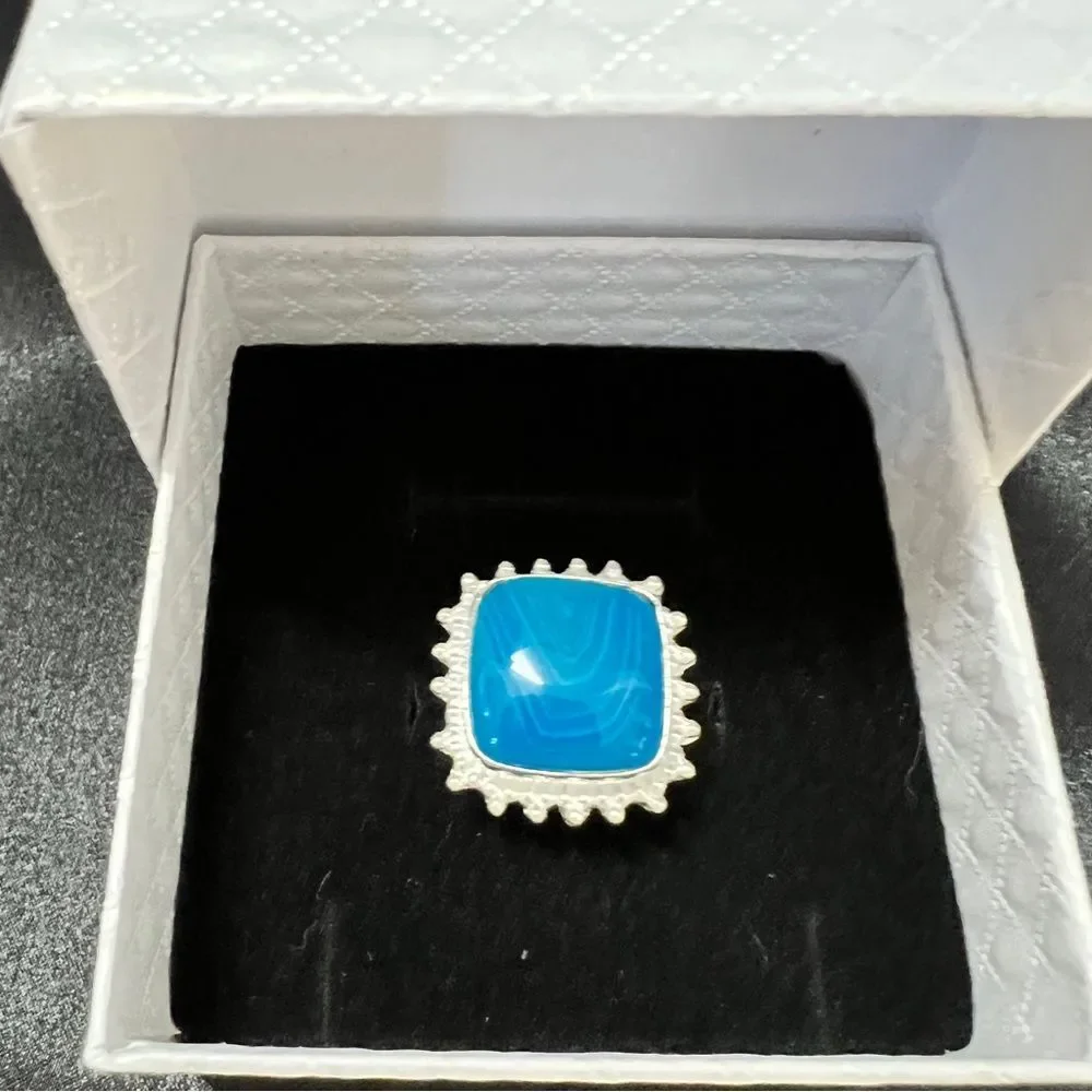 Sterling Silver Genuine Botswana Agate Gemstone Handmade Jewelry Ring Size 8.5 - Picture 4 of 10